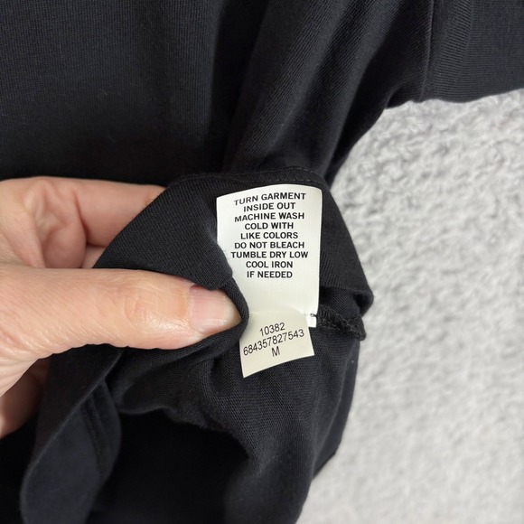 AYR The Slushy 100% Pima Cotton Long Sleeve Relaxed Crop Tee Shirt Size M Black - Picture 7 of 8